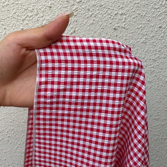 Red And White Casual Women's Elegant Flowy Dress - Picture 6 of 8